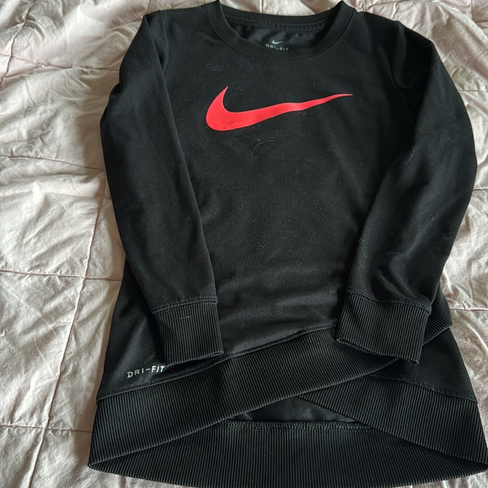 Nike Black Dri-FIT Sweatshirt with Red Logo